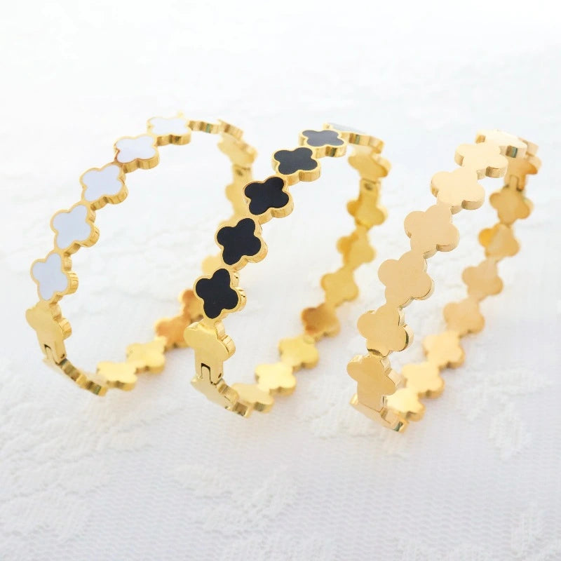 Bratara Lucky Clover - Alb - RAFINI