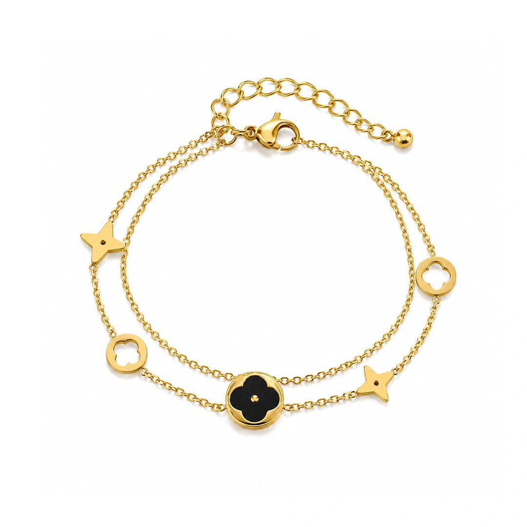 Bratara - Star Petals black