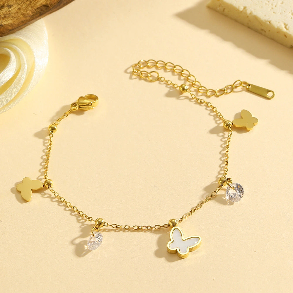 Bratara - White Butterfly