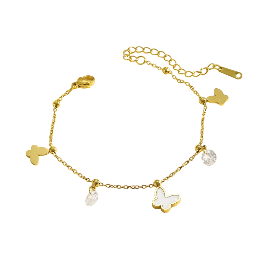 Bratara - White Butterfly