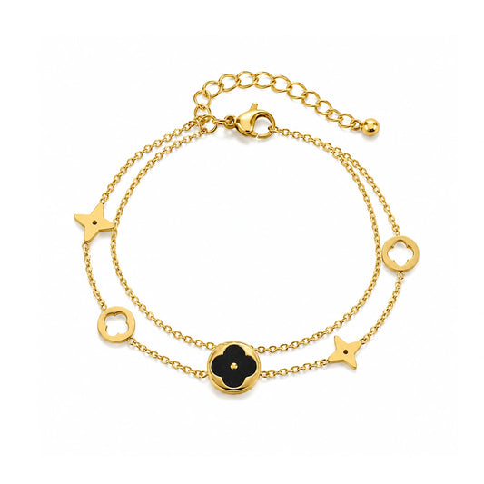 Bratara - Star Petals black