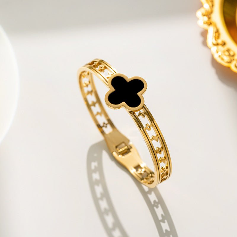 Bratara Stellar Clover - Negru - RAFINI