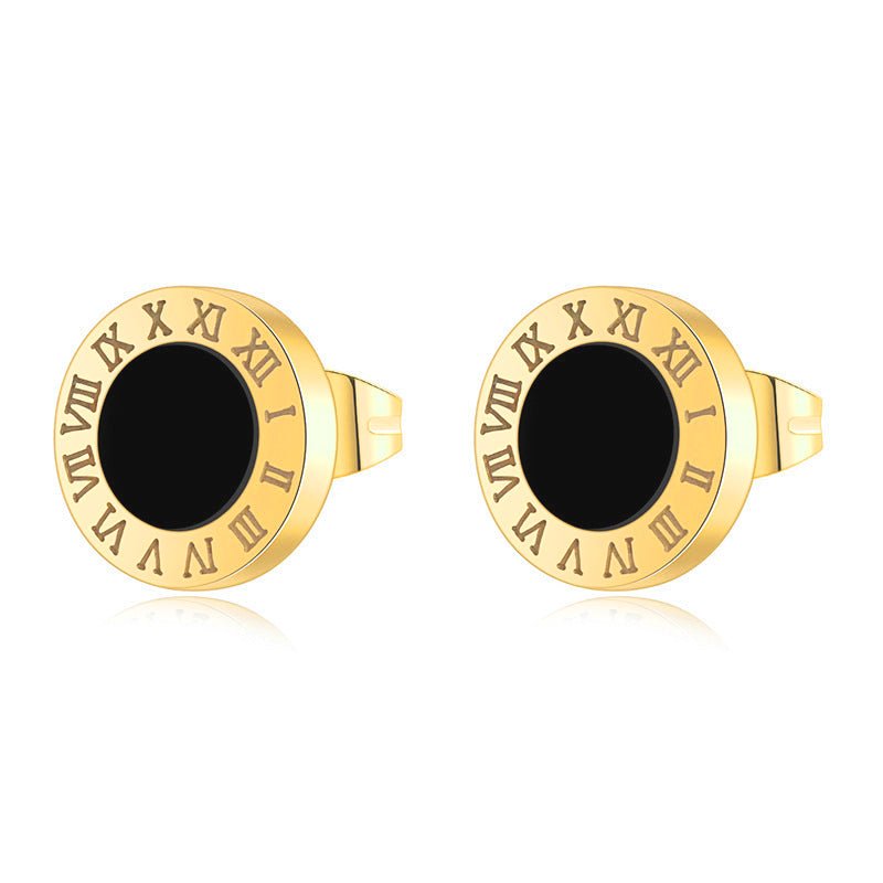 Cercei cu Cifre Romane - Gold - RAFINI