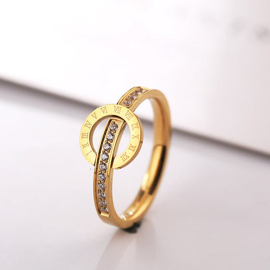Inel Circle Gold cu pietre - RAFINI