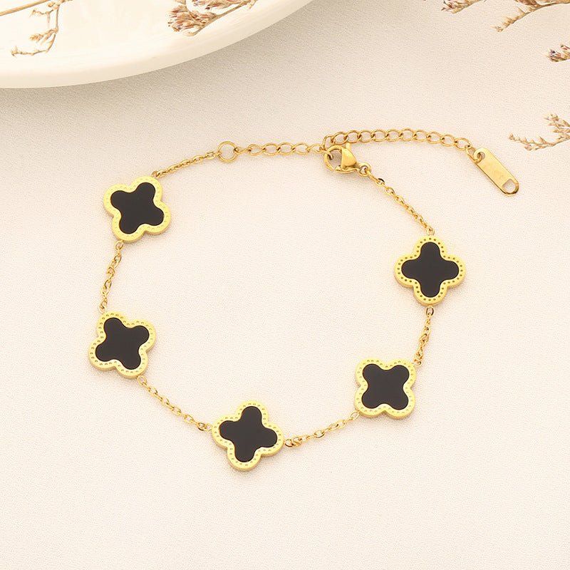 Set Bratara + Colier Auriu Flower - RAFINI