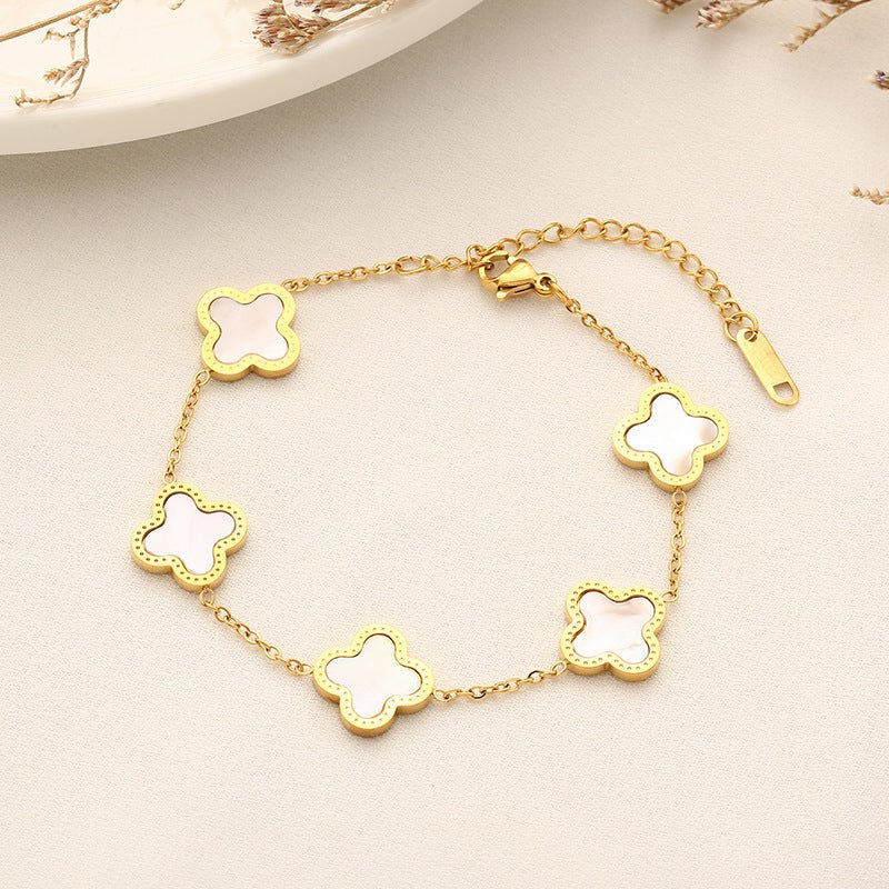 Set Bratara + Colier Auriu Flower - RAFINI