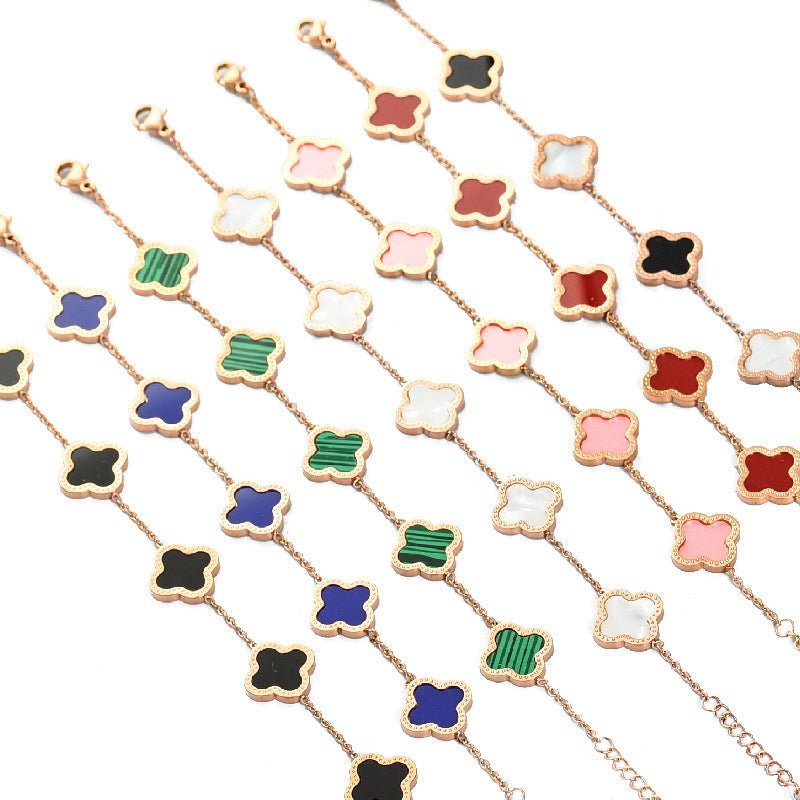 Set Bratara + Colier Auriu Flower - RAFINI