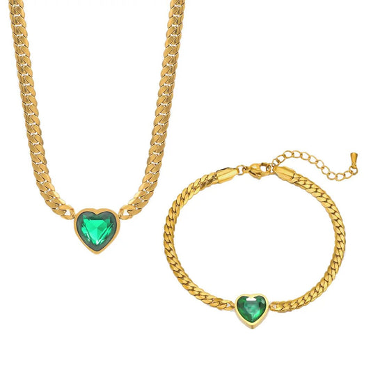 Set bratara + colier Havana Verde - RAFINI