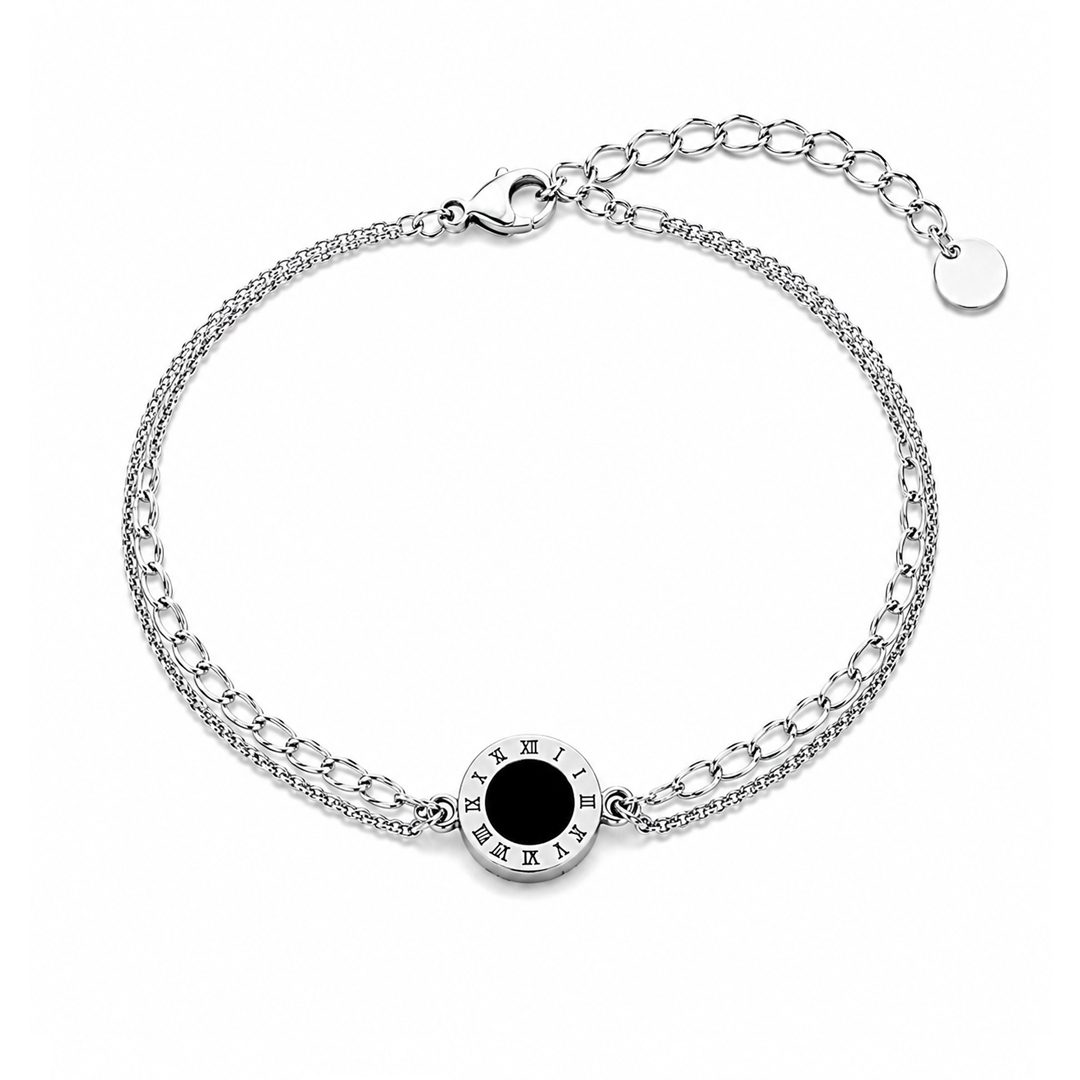 Bratara - Noir Time Silver